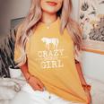 Crazy Horse Girl 、ストレスを感じたエクエストリアン愛好家へのギフト レディースオーバーサイズコンフォートTシャツ Mustard