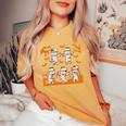 Dabbing Dancing Mummy ハロウィン ダブ ダンス ポーズ ミイラ 長袖tシャツ レディースオーバーサイズコンフォートTシャツ Mustard