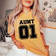 Enjoy World No1 Aunt 01 スポーツスタイル Best Cool Aunt Ever レディースオーバーサイズコンフォートTシャツ Mustard