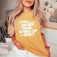 Falleven Timestand Up Eight インスピレーションスローガン レディースオーバーサイズコンフォートTシャツ Mustard