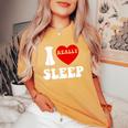 I Loveleep Heart Naps Lazy Relaxing For Men レディースオーバーサイズコンフォートTシャツ Mustard