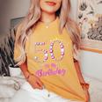 It's My 50Th Birthday Queen Tiarahoes 50歳 Old Bday ギフト レディースオーバーサイズコンフォートTシャツ Mustard