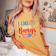 I Like How He Bangs マッチング カップル 4Th Of July 花火 レディースオーバーサイズコンフォートTシャツ Mustard