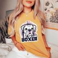 I Love My Boxer Dog Mom Dad Kawaii Dog Doodles ボクサー 犬 レディースオーバーサイズコンフォートTシャツ Mustard