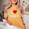 I Love Roma Graphic Novelty & Cool s レディースオーバーサイズコンフォートTシャツ Mustard