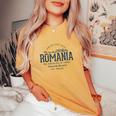 Romania レトロなスタイルのヴィンテージルーマニア レディースオーバーサイズコンフォートTシャツ Mustard