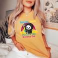 Spoiler Alert You're All Gonna Die Rainbow Cute Grim Reaper レディースオーバーサイズコンフォートTシャツ Mustard