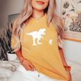 T-Rex Walking Jack Russel Divertente Cane Mamma Papà Dinosauro Trex T-shirt comoda oversize da donna Mustard