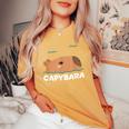 キッズ カピバラ シャツ 男の子 女の子 レディースオーバーサイズコンフォートTシャツ Mustard