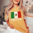 メキシコの国旗 アンティーク調 男性 女性 キッズ レディースオーバーサイズコンフォートTシャツ Mustard