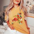 メープルの葉 秋 紅葉 日本美術 花の絵 花 日本画 新版画 レディースオーバーサイズコンフォートTシャツ Mustard
