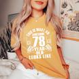 男性、女性、78歳の誕生日への78歳の誕生日プレゼント レディースオーバーサイズコンフォートTシャツ Mustard