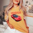 男性、女性、子供のための楽しいイタリアンエキゾチック「スー」。 レディースオーバーサイズコンフォートTシャツ Mustard