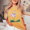 蓮の花シャツ 美しい紫蓮の花 レディースオーバーサイズコンフォートTシャツ Mustard