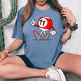 11歳の誕生日 男の子 女の子 赤 ビリヤードボール 11 レディースオーバーサイズコンフォートTシャツ Blue Jean