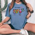 Beef Meat Cuts Line Art Butcher Cut Illustration Graphic レディースオーバーサイズコンフォートTシャツ Blue Jean