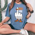 Duck You Duck レディースオーバーサイズコンフォートTシャツ Blue Jean