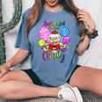 Just A Girl Who Loves Candy、レインボースイーツテスターギフト レディースオーバーサイズコンフォートTシャツ Blue Jean