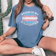 Lgbt お父さん 母 誇り Of My Transgender Daughter Transpride レディースオーバーサイズコンフォートTシャツ Blue Jean
