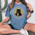 I Like Beer My Cat And Maybe 3人用 デイキャット レディースオーバーサイズコンフォートTシャツ Blue Jean