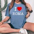 I Love Roma Graphic Novelty & Cool s レディースオーバーサイズコンフォートTシャツ Blue Jean