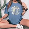 No Beer No Life ヴィンテージドリンク ビール愛好家 ビールファン向け レディースオーバーサイズコンフォートTシャツ Blue Jean