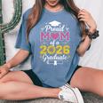 Proud Mom Of A 2026 卒業 シニア ひまわり ヒョウ ハート レディースオーバーサイズコンフォートTシャツ Blue Jean
