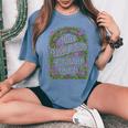 This Dance Thing Escalated Quick Flowers Floral レディースオーバーサイズコンフォートTシャツ Blue Jean