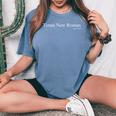Times New Roman、1929年設立、フォント書体テキストタイポグラフィ レディースオーバーサイズコンフォートTシャツ Blue Jean