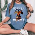 Wiener Mommyウィンナー・マミー ダックスフンド・ママ ダックスフンド・ママ 母の日 ダックスフンド レディースオーバーサイズコンフォートTシャツ Blue Jean