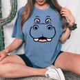 カバ シャツ 大人 子供 男性 女性 カバ 顔 コスチューム レディースオーバーサイズコンフォートTシャツ Blue Jean