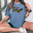 タイガーモール サラマンダー Ambystoma Tigrinum レディースオーバーサイズコンフォートTシャツ Blue Jean