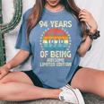 ヴィンテージ 1929 94 歳男性女性面白い誕生日アパレル レディースオーバーサイズコンフォートTシャツ Blue Jean