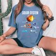太陽系惑星 宇宙 科学 男の子 女の子tem キッズ 長袖tシャツ レディースオーバーサイズコンフォートTシャツ Blue Jean