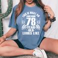 男性、女性、78歳の誕生日への78歳の誕生日プレゼント レディースオーバーサイズコンフォートTシャツ Blue Jean