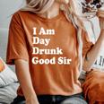 I Am Day Drunk Goodir Drinking Drunk ユーモア レディースオーバーサイズコンフォートTシャツ Yam