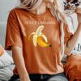 Dolce And Banana T Cute Graphic Banana レディースオーバーサイズコンフォートTシャツ Yam