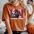 Forever Young Horse、競馬、デルマール、サンタアニタ 長袖tシャツ レディースオーバーサイズコンフォートTシャツ Yam