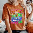 Hot Coffee Cold World レトロ コケット リボン グラフィック 長袖tシャツ レディースオーバーサイズコンフォートTシャツ Yam