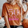 It's My 50Th Birthday Queen Tiarahoes 50歳 Old Bday ギフト レディースオーバーサイズコンフォートTシャツ Yam