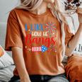 I Like How He Bangs マッチング カップル 4Th Of July 花火 レディースオーバーサイズコンフォートTシャツ Yam