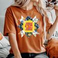 Quilters クラシック風防キルトブロック 花柄パッチワーク レディースオーバーサイズコンフォートTシャツ Yam