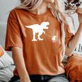 T-Rex Walking Jack Russel Divertente Cane Mamma Papà Dinosauro Trex T-shirt comoda oversize da donna Yam