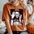 Trendy Floral Beast Girl Photo レディースオーバーサイズコンフォートTシャツ Yam