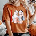 Waifu セクシー アニメ 女の子 メガネ 角 和風 レディースオーバーサイズコンフォートTシャツ Yam