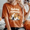 かわいいイングリッシュブルドッグ Momma Bullie Love At Firstight レディースオーバーサイズコンフォートTシャツ Yam