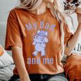 キッズ お父さん お父さん 息子 娘 ゾウ 男の子 女の子 レディースオーバーサイズコンフォートTシャツ Yam
