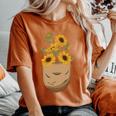 ゴッホ ひまわり ポケットアート 花柄 恋人スタイル 長袖tシャツ レディースオーバーサイズコンフォートTシャツ Yam