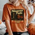 ナイアガラフォールズ カナダ アメリカ 夜の花火 スカイライン お土産 レディースオーバーサイズコンフォートTシャツ Yam