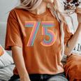 ナンバー 75 七五周年 男性 女性 75歳の誕生日 レディースオーバーサイズコンフォートTシャツ Yam